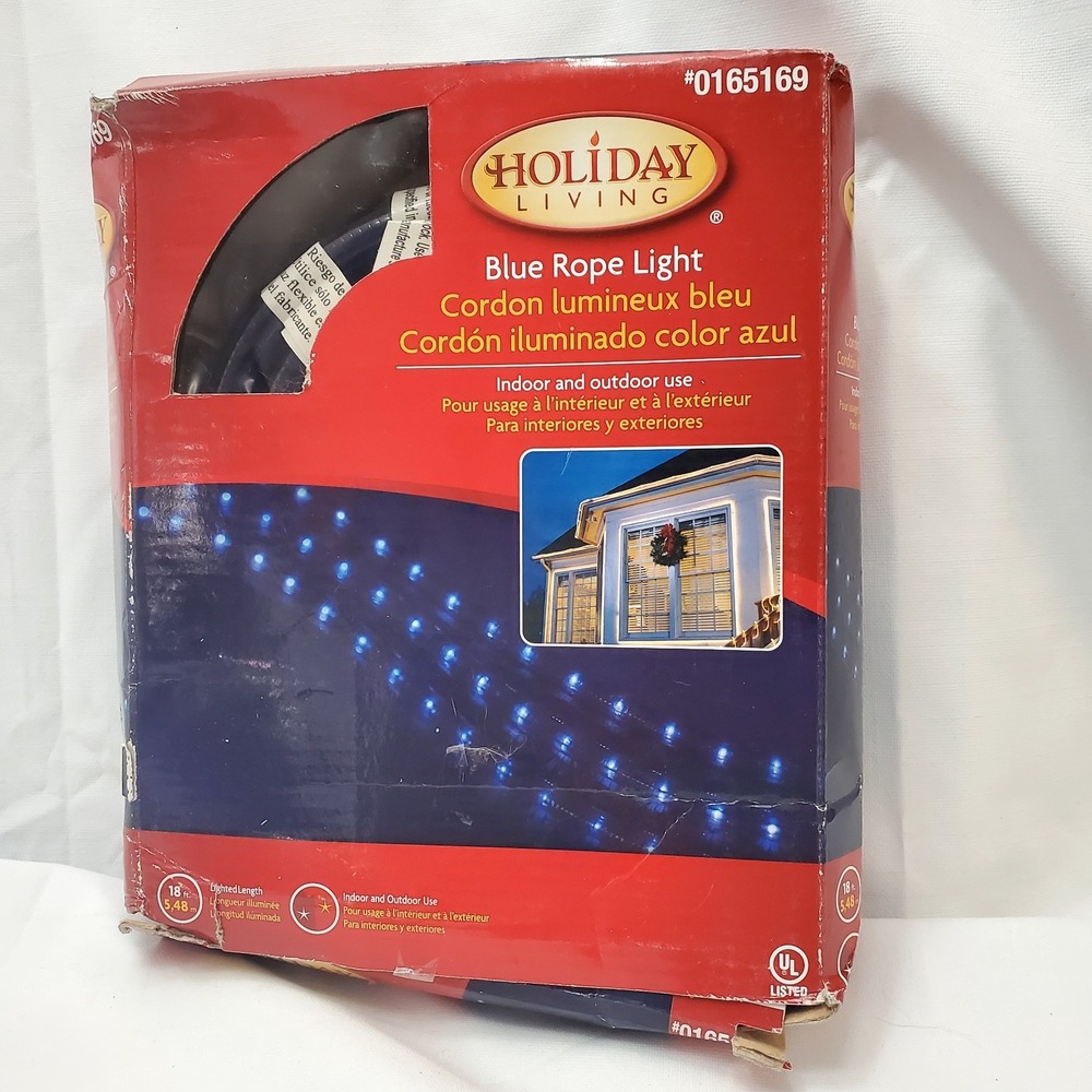 Holiday Living ● 18Ft. Blue Rope Lights ● Indoor/Outdoor Use ● #0165169 ● NEW!